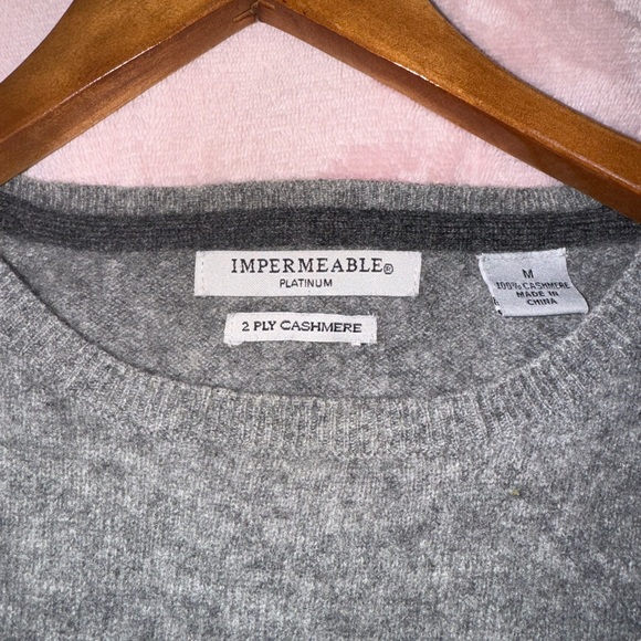 Impermeable Platinum 2-Ply Cashmere Sweater - Grey - Picture 2 of 3